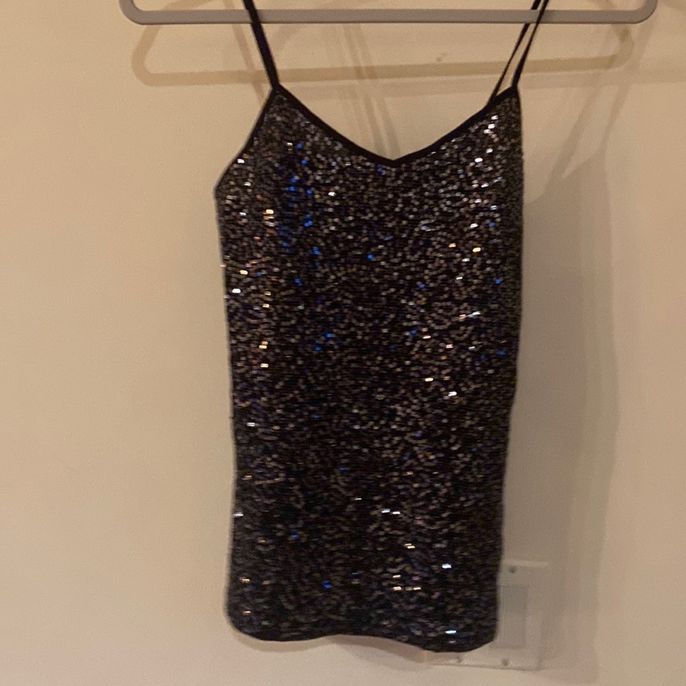Express Extra Small Sequin Tank Top - image 1